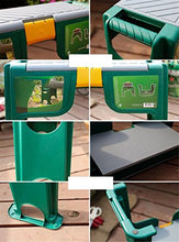 GFYWZ Seggiolino da Giardino per Sedersi All'aperto per Giardinaggio E Fai da Te Imbottitura Imbottita Multiuso per Ginocchio con Cassetta Portautensili, Verde