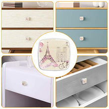 Set di 4 maniglie rotonde per armadio da cucina, credenza, cassettiera, cassettiera, con viti, per cucina, comò, armadietto, bagno, guardaroba, vintage, retrò, Torre Eiffel di Parigi, biciclette