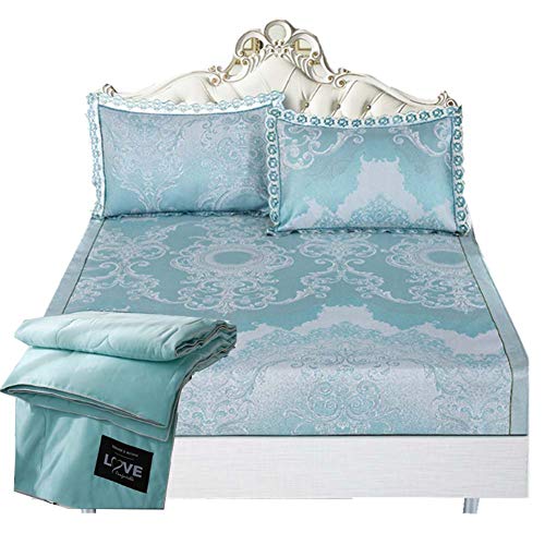 Materassino pieghevole in seta di ghiaccio pieghevole estivo, traspirante confortevole liscio durevole e confortevole in quattro pezzi-A-1.5m