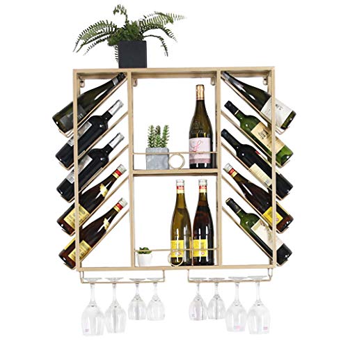 Portabottiglie per vino Parete Wine Rack Soggiorno creativo del vino rosso della casa del supporto della decorazione della parete Hanging Governo del vino Mensole Bottiglia di visualizzazione Scaffale