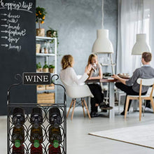 Relaxdays Portabottiglie, 9 Bottiglie, Cantinetta Decorativa per Cucina e Salotto, Metallo, HLP: 55 x 34 x 17,5 cm, Nero