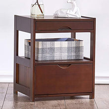 Comodini camera Mini legno comodino con cassetti - Comodino Mobili ed estremità di accento della Tabella Petto semplice movimento Tessuto Bins - Unità Organizzatore for camera da letto Lampada da como