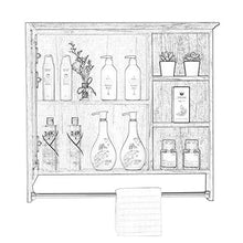RXDP Armadietto a specchio da bagno, specchio da trucco rettangolare a parete, con armadio portasciugamani, 5 vani portaoggetti/A / 79CM / 1