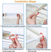 HJCC Scaffale Telescopico per Armadio, Regolabile, Non Richiede Forature, in Acciaio al Carbonio, per Camera da Letto, Bagno, Cucina,Marrone