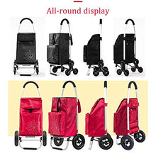 LIUJIE Carrello da Trasporto Leggero a 6 Pezzi da 60 Litri Carrello da Arrampicata Pieghevole Portatile Pieghevole - Borsa per la Spesa Impermeabile - Indossare e per riporre Facilmente,Nero,6rounds