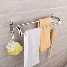 JSONA Portasciugamani, Doppio portasciugamani Cromato, mensola portasciugamani fissato al Muro, portasciugamani, portasciugamani in Acciaio Inossidabile in Bagno o cucina-B-70CM