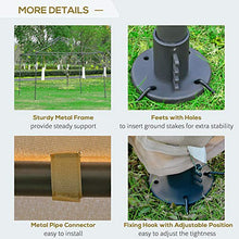 Outsunny Gazebo da Giardino 3x3m in Metallo con Zanzariera e Tetto a 2 Livelli in Poliestere Cachi