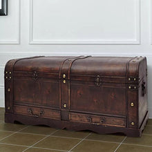 XINGLIEU Baule portaoggetti Marrone, Baule portaoggetti in Legno, Tavolo supplementare, 90 x 51 x 42 cm