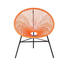 Beliani Sedia Giardino Rattan PE a Raggi Arancione Resistente Agenti Atmosferici Acapulco