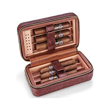 BINGFANG-W Cigar Box, Cigar Humidor viaggio portatile 6 Stick Sealed rivestimento Legno di Cedro, Adatto for fumatori di sigaro Humidor e sigari Accessori - pelle marrone Good Mood, Good Life Cigar Hu