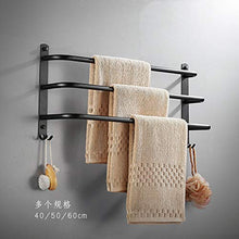 KTMK Ciondolo Asciugamano per Bagno Ciondolo per Bagno in Acciaio Inox 304 con Tre Pezzi Ciondolo per Hardware da Bagno Nero, Non Forato, Tre Fori, 60 Cm