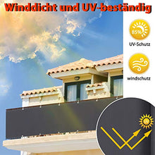 Aufun Schermo per Balcone Frangivista e Telo frangivento con Occhielli e Cordoncino, Impermeabile Recinzione per Balcone per Privacy, 0,9 x 6 m, Antracite