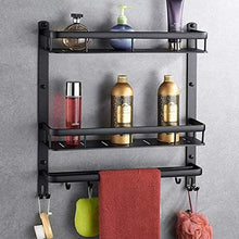 AINIYF Bagno Bagno Doccia Mensola Organizzatore Parete Punch Spazio Libero in Alluminio WC 1/2 / 3 Tier Torre Hanger Agganciare Drain Staccionata, Nero