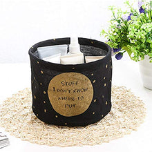 Aimili - Cesto portaoggetti pieghevole, per camera da letto, ideale per ufficio, camera da letto, armadio, armadio, 25,5 x 14 x 17,5 cm, colore: nero