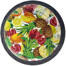 Frutta tropicale affettata ananas dipinto di limone Pomelli per Porta Set di 4 Pomelli per Mobili Manopole per Cassetti Cucina Armadio Vetro