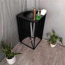 F-HOME Lavabo, Vanità della Toilette Dell'hotel del Bagno Domestico Lavabo in Ferro Stile Industriale Bar Caffetteria Lavandino personalità Creativa (Colore : Nero)