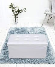 Rebecca Mobili Puff contenitore poggiapiedi moderno, seduta sedia bianca, arredamento casa salotto, living - Misure 38 x 76 x P 38 cm (HxLxP) - Art. RE4620