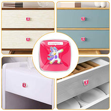 Set di 4 maniglie rotonde per armadio da cucina, credenza, cassettiera, cassettiera, con viti, per cucina, comò, armadietto, bagno, armadio, animali rossi a forma di unicorno