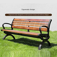 Panchine da giardino per esterni, sedie in plastica e legno, panchine da terrazza con braccioli schienale, sedie da patio anti-corrosione e resistenti al sole per giardini / portici / balconi
