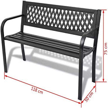 lyrlody Panca da Giardino, Panca da Campeggio Panchina da Esterni per Accomodare 2 Persone per Giardino o Terrazza, 118 x 50 x 75 cm