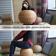 LTINN Cuscini Rotondi in Tatami Intrecciati in Paglia Intrecciata a Mano, sgabelli da Soggiorno rialzati, Rattan Naturale Intrecciato, nessun Odore, Resistente e Resistente