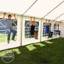 TOOLPORT Tendone per Feste 4x6 m PVC Grigio-Bianco 100% Impermeabile Gazebo da Giardino Tendone da Esterno Tenda Party