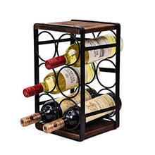 Tinyuet Portabottiglie da Appoggio in Legno Rustico, Portabottiglie di Vino Kit per Ripiani da Cucina Presentazione e Wine Bar-6 Bottiglie-32 * 24 * 18cm