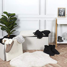 The Home Deco Factory HD6324 - Baule pieghevole, in lino, 76 x 38 x 38 cm, colore: Beige