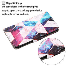 TYWZ Flip Custodia per Xiaomi Poco X3 NFC,PU Pelle Cover con Modello Cavalletto Case Antiurto con Slot Scheda Chiusura Magnetica-Rombo Marmo