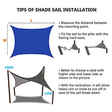 CH-GTJ Tenda da Sole A Vela, Protezione Solare Esterna Impermeabile Awing Rettangolo Baldacchino 98% UV per Posto Auto Coperto Patio Esterno di Grado con Corda Libera,Blu,6X8m