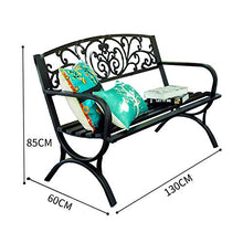 Sedie da parco Panchine doppie per esterni, panchine da terrazza in ferro battuto con braccioli, decorazioni per famiglie, panchine da parco per il tempo libero, per portici / parchi / cortili