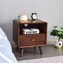 HYY-YY comodino con 1 cassetto-comodino con gambe in legno tornito 1 ripiano comodino per camera da letto comodini (colore : marrone, dimensioni: 35 x 45 x 50 cm)