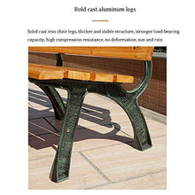 Household Products Panca da Giardino in Legno massello Sedile da terrazza, Panca da Balcone con bracciolo Schienale, Sedia da Giardino con Struttura in ghisa, per Giardino/Veranda/Balcone
