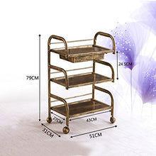MEI XU Carrelli di Stoccaggio Carrello - Carrello per passeggini per Uso Domestico Carrello per carrelli 3 Livelli Carrello per Salone di Bellezza Carrelli di Utilità (Dimensioni : 51 * 31 * 79cm)