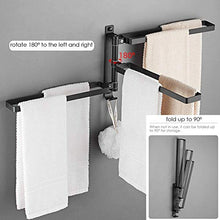 KANGHE Portasciugamani da Parete 180° Rotazione, Alluminio Bagno Pantofole Rack Multifunzionale può Essere Piegato a 90 ° Porta Salviette, Senza Foratura, 3-Braccio, per Cucina, 33cm