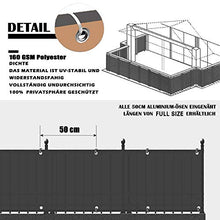 100x900cm Schermo Privacy Frangivista Balcone Frangivento Anti-UV Telo Oscurante Impermeabile Densità 200g/㎡ Giardino terrazza Recinzione Copertura con Fascette e funi/Colore Sabbia