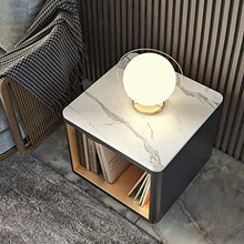 H-CAR Comodino Comodino Moderno in Marmo Comodino Moderno Tavolino con vano portaoggetti Anteriore Aperto per Camera da Letto, Bagno, Soggiorno