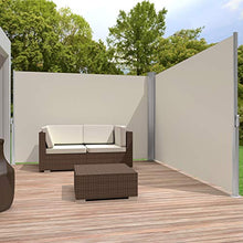 TecTake Doppia Tende da Sole paravento Laterale frangivento Estensibile Corpo e Assistenza Post Interamente in Alluminio - Diversi Colori e Misure - (Beige | 200x600cm | No. 402339)