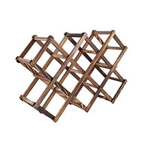 XQK Portabottiglie in Legno capacità 10 Bottiglie Portabottiglie in Legno Naturale Pieghevole Portabottiglie per Vino per Display, Decorativo, Mobile, Bar