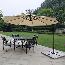 AXT SHADE 3M 10FT Sombrilla Tipo Banana colgante en voladizo con mecanismo de manivela para Exterior, jardín y Patio-Beige