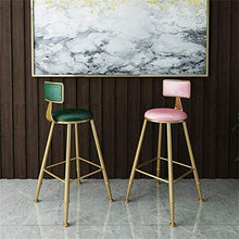 JXXDDQ - Sgabello da bar in stile moderno, moderno, moderno, moderno, moderno, con seduta e schienale in velluto rosa, finitura metallo/ferro (dimensioni: 75 cm)