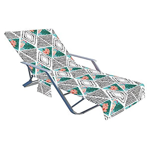 Royoo Telo di copertura per sedia da spiaggia, telo da spiaggia, telo per chaisel con tasche laterali