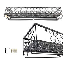 Feifei Portabottiglie Vino Rack Porta Bicchieri in Metallo con Supporto a Parete per 12 Bottiglie Vino e 12 calici - Nero 50X20x17cm