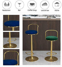 WANGFENG Sgabelli Sgabello da Bar Sedia 65-80 Cm Poggiapiedi E Schienale in Ferro Dorato Sedia da Pranzo con Sedile Girevole Regolabile in Altezza per Cucina Pub Cafe, Max. Carico di 440 Libbre
