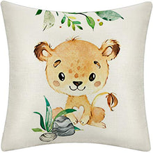 Artscope Federe Cuscini Divano Poliestere Biancheria Gettare Set di 4 Decorativo Caso Federa per Cuscino Divano Letto Auto, 45 x 45 cm (Animali Simpatici Cartoni Animati)