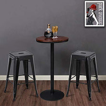Yaheetech Set 4 Sgabelli Alti da Bar Cucina in Metallo Industriali Impilabili Neri 76 cm