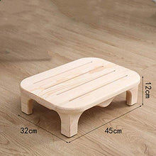 HYY-YY - Sgabello per WC in legno massello, piccolo sgabello per soggiorno, ufficio, poggiapiedi, bagno, antiscivolo, in legno, sgabelli da bagno, colore: bianco, dimensioni: 45 x 32 x 12 cm