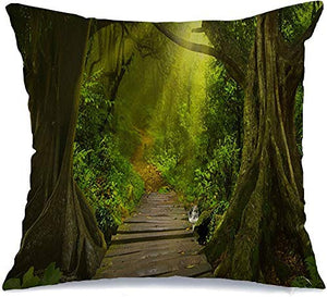 Copridivani Cuscini DivanoNebbia Meteo Mattina Abete Giungla asiatica Natura Parchi incontaminati Design esterno Palm Moss Bamboo Wood copricuscini 45X45CM