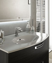 Mobile bagno sospeso moderno Comfort grigio, misura cm 100, con specchio led, lavabo e colonna