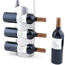 JIAN YA NA - Portabottiglie da parete in acciaio inox, supporto per bottiglie di vino da bar creativo (4 bottiglie)